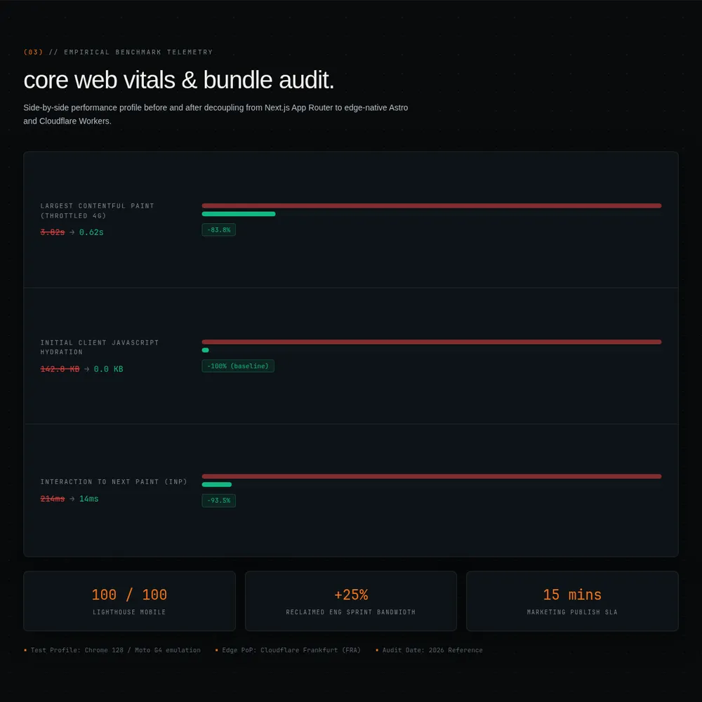 Apex Core Web Vitals and runtime bundle comparison audit