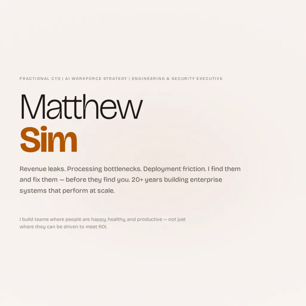 Matthew Sim: zero-hydration executive portfolio showcase